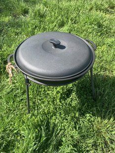Казан чугунный узбекский 8 л WOK с чугунной крышкой "Наша Майстерня" (толстостенный) НМ-8ЧК фото
