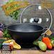 Казан чугунный узбекский объемом 12 л WOK со стеклянной крышкой "Наша Майстерня" (толстостенный) НМК-12КСТ фото 1