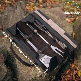 Подарунковий BBQ набір. Лопатка, щипці, виделка BQ_38001 фото